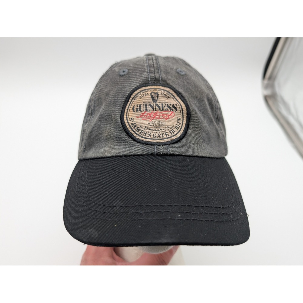 Guinness Official Merchandise Washed Charcoal Black Baseball Cap St James Gate